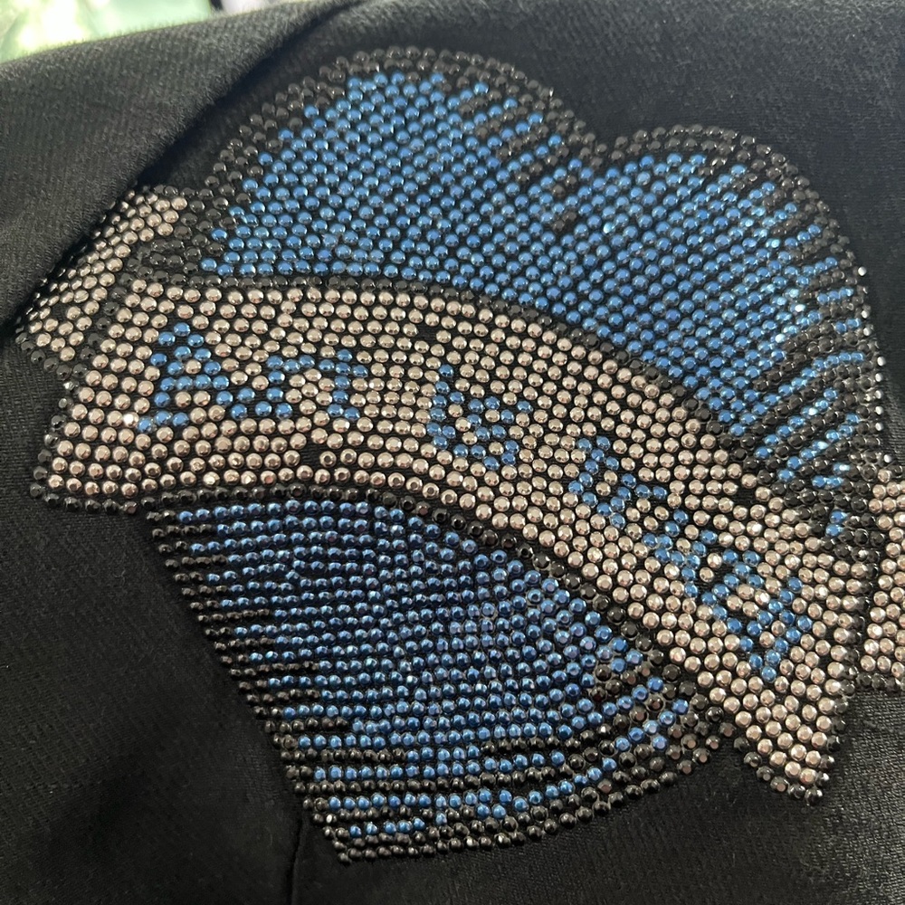 Zadig & Voltaire Black Linen Blend Art is Truth Viva Heart Strass Blazer 42 (XL) - Picture 10 of 10